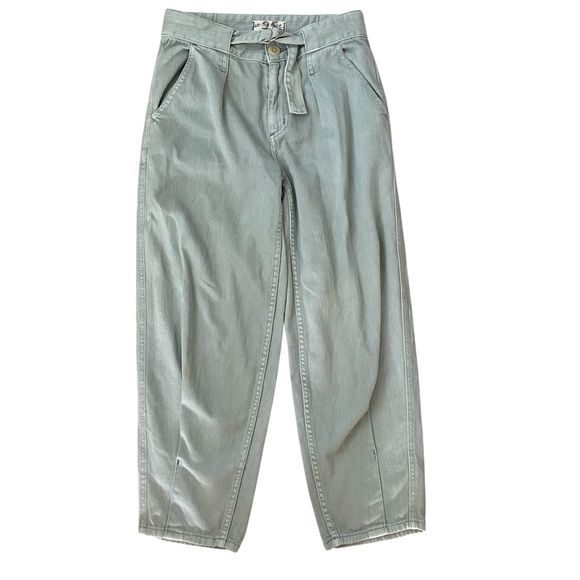 FREE PEOPLE We The Free Light Green Paloma Slouch Barrel Jeans 25 - Picture 4 of 13